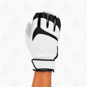 SOSH4 White Leather Batting Gloves Ambidextrous Padded Breathable <b>Hook</b> and Loop Closure Unisex Adult <b>Outdoor</b> Sports Training - Product Image 3