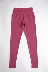 Wholesale Solid Yoga <b>Leggings</b> Elastic Waist High Waist Four-Way-<b>Stretch</b> Breathable Quick Dry Seamless Spandex/Nylon Ankle-Length - Product Image 2