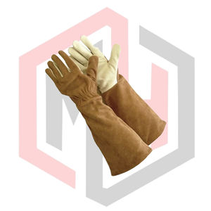 Gants de jardinage en cuir de vachette unisexes, résistants aux épines, antistatiques, antidérapants, avec manchette longue, résistants à la chaleur - Product Image 4