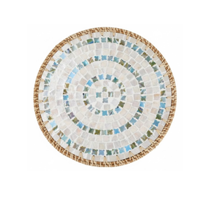 Durable Rattan Table Mat Secure MOP Inlay Hand Woven <b>Placemat</b> for Everyday Practical Use - Product Image 2