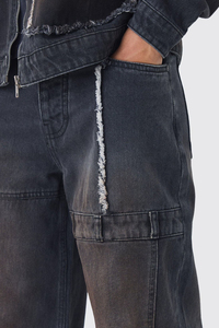 Jeans en denim tricoté sur mesure de haute qualité pour hommes – Coupe droite décontractée, style classique, hip-hop, vintage, délavé à l'acide - Product Image 3