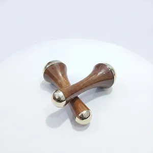 Best quality <b>Small</b> Wooden Kansa Wand Double Headed Wooden Kansa Wand Ayurvedic Face Massager Natural Skincare Tool at best price - Product Image 6