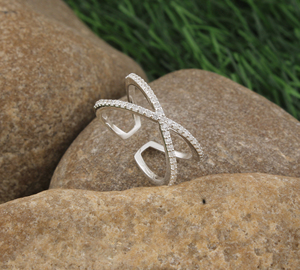 Anillo Minimalista de Circonita Cúbica al por Mayor, Anillo Apilable Delgado Chapado en Plata 925, Anillo de Eternidad Fino de Circonita Cúbica para Mujer, Joyería a Granel - Product Image 1