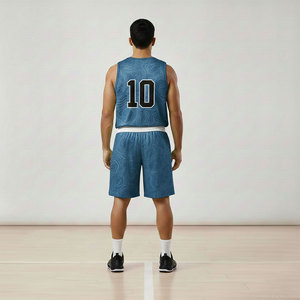 Ensemble d'uniformes de basketball 100 % polyester de qualité supérieure avec nom d'équipe personnalisé, design imprimé appliqué, sur mesure, nouveau design - Product Image 5