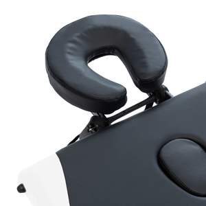 Table de massage pliable en aluminium à 3 zones, noir et blanc - Product Image 6