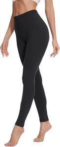 Leggings en tricot uni à taille haute pour femmes - Spandex/Nylon ultra doux - Longueur intégrale - Product Image 3