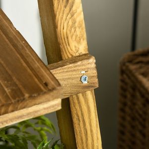 Jardinera de Madera de 2 Niveles, Jardinera Elevada Natural con Elegantes Cercas y Puertas - Product Image 3