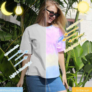 Women's Oversized Ombre Tie-Dye T-Shirt Lightweight Polyester Half Sleeve Round Neck Casual Custom Logo Summer <b>Top</b> - Product Image 5