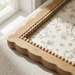 Hand Crafted Boho Scalloped Beaded Wood Photo <b>Frame</b>, Rustic <b>Picture</b> <b>Frame</b>, Wall&Tabletop <b>Frame</b>, Farmhouse Home Decor,Single Fram - Product Image 4
