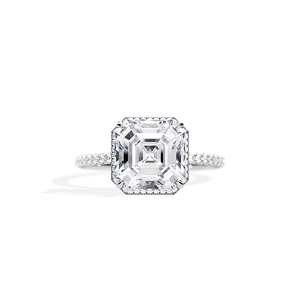 Women's Cushion Cut Diamond Engagement Ring Plated Prong Setting floral Style - Product Image 5