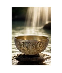 Cuenco tibetano de latón auténtico diseñado para la alineación de chakras, ceremonias de oración y ambiente tranquilo. - Product Image 1