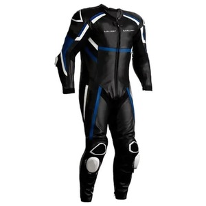 Combinaison de course moto unisexe en cuir imprimé sur mesure, veste et pantalon à fermeture éclair intégrale avec logo frontal, équipement de motocross - Product Image 5