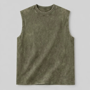 Débardeur Homme 2026 en Coton Professionnel, Style Vintage Délavé, Gilet Sans Manches Rétro Effet Vieilli, Coupe Ample, Tendance Urbaine Décontractée - Product Image 2