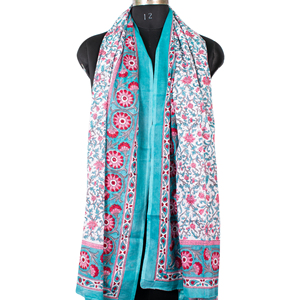Large Size Cotton Floral Sarong Scarf Handmade Multicolor Block Print Multiway <b>Beach</b> Wear Beautiful Women <b>Accessories</b> - Product Image 6