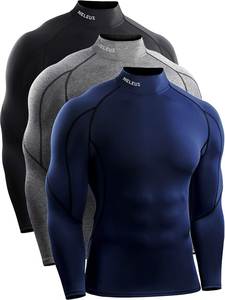 Chemise de compression noire à manches longues avec imprimé dragon violet, col rond, coupe sportive, unisexe, séchage rapide, spandex, polyester - Product Image 6