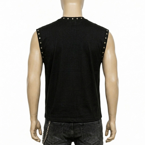 T-shirt sans manches unisexe personnalisé avec motif graphique, style streetwear clouté, coupe muscle, imprimé voiture vintage, mode décontractée, fabricant OEM - Product Image 6