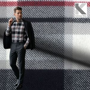 Tela de Franela de Algodón Teñido en Hilo, Sarga 2/2, 310GSM, Textil a Cuadros de Alto Gramaje, OEM ODM - Product Image 2