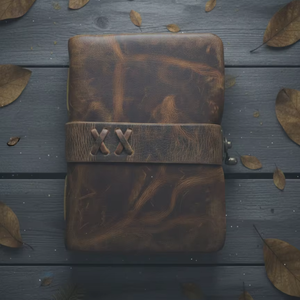 สมุดบันทึกหนังวินเทจ AAN Overseas Ventures พร้อมสายรัดหนังทำมือ สมุดบันทึกท่องเที่ยวแบบล็อคได้ ของที่ระลึกสไตล์เรียบง่าย ของขวัญ - Product Image 2