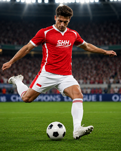 Professional Custom Men's <b>Soccer</b> Uniform Set Football Jersey Shorts Lightweight Breathable Mesh V-Neck Summer Sportswear Quick - Product Image 2
