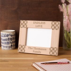 Handcrafted Beech Wood Photo <b>Frame</b> <b>with</b> Laser Cut Floral Border Natural Solid Wooden Picture <b>Frame</b> for Desktop Home Decor <b>Frame</b> - Product Image 3