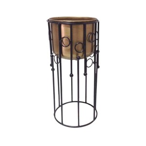 Pots de fleurs modernes en métal avec support pour plantes d'intérieur, décoration de la maison, style minimaliste, finition thermolaquée - Product Image 3