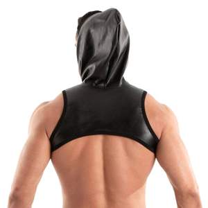 สายรัดอกแบบปรับได้ ขนาดใหญ่พิเศษ ขนเฟอร์เทียมลายบูลด็อก ระบายอากาศได้ดี สีดำ สไตล์เฟติช - Product Image 4