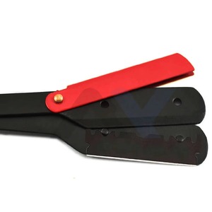 Rasoir de Barbier Professionnel à Lame Unique avec Manche en Bois Rouge, Outil de Rasage Classique à Lame Tranchante, Personnalisable avec Conception OEM - Product Image 2