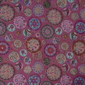Lavender Lilac Floral Vine Natural Crepe Sequin Embroidered Fabric AMBICA PRINT Brand Gujarat Origin Medium Weight for Luxury - Product Image 6