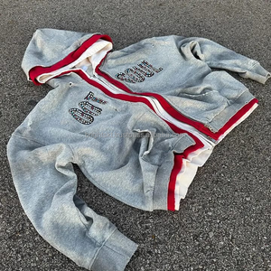 Custom Heavyweight 380 GSM Cotton <b>Fleece</b> Hoodie Oversized Blank Streetwear Pullover for <b>Men</b> - Product Image 2