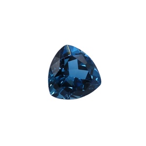 Topacio azul Londres de 4mm de la mejor calidad al por mayor Material de cuarzo en forma de pera corte trillón natural gemas sueltas ajuste joyería de gama alta - Product Image 1