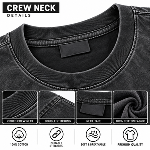 T-shirts amples 100 % coton à épaules tombantes – Personnalisables, vierges, style vintage, coupe carrée, streetwear pour hommes, pour impression sérigraphique - Product Image 5
