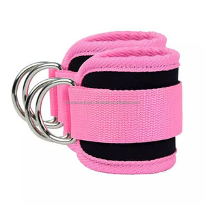 Accessoires de gym personnalisables avec logo : Sangles de cheville réglables pour exercices de fessiers, rembourrées en Spandex et Nylon, protection de câble - Product Image 4