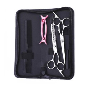 Ensemble professionnel de coiffure et de texture pour cheveux, ciseaux de salon en acier inoxydable avec peigne de toilettage et pochette de rangement haut de gamme - Product Image 4