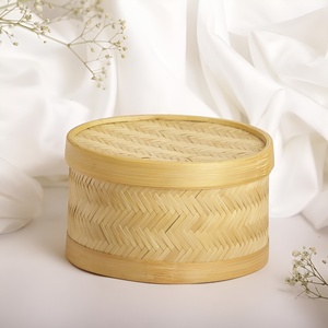 Cajas de paja de bambú tejidas de alta calidad, pequeñas y naturales hechas a mano, respetuosas con el medio ambiente, hechas en Vietnam para exportarse - Product Image 5