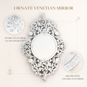 Espejo de Pared Decorativo Veneciano Ornamentado |   Espejo Decorativo de Estilo Barroco Vintage de Lujo |   Espejo de Estilo Antiguo |   Decoración Moderna para el Hogar - Product Image 5