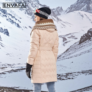 Women's <b>Lightweight</b> <b>Long</b> Duck Down <b>Coat</b> with Scarf Waterproof Winter Puffer Jacket Warm Thick Insulated Outdoor Ladies <b>Coat</b> - Product Image 4