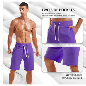 Pantalones Cortos Casuales para Hombre, 100% Algodón, Bordados, con Cordón Ajustable, Ecológicos, Resistentes al Viento, Ligeros, Cómodos para el Verano, Estilo Urbano - Product Image 3