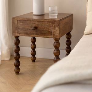 Mesita de noche rectangular Vandana Nova Neo 45x50 cm en madera de mango - Product Image 1