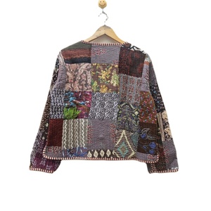 Cotton Quilted Patchwork Short Vintage Winter <b>Women</b> <b>Jacket</b> Coat Lightweight Bohemian Style Boho Chic Comfortable Durable <b>jacket</b> - Product Image 6