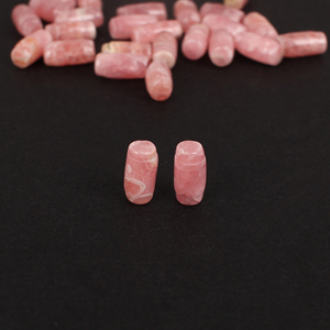 Pierre précieuse naturelle de rhodochrosite rose, 18,0 carats, 8x4 mm, forme de balle lisse, pour la fabrication de bijoux - Product Image 3