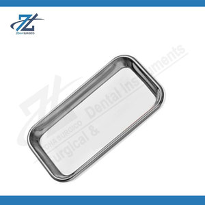 Plateaux médicaux rectangulaires en acier inoxydable, petits plateaux pour instruments chirurgicaux, pour hôpitaux, cliniques dentaires et laboratoires - Product Image 2