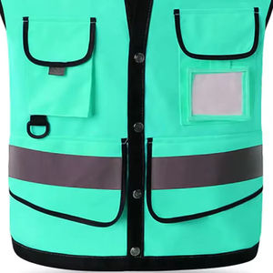 Chaleco de Seguridad Reflectante de Algodón Transpirable e Impermeable de Alta Visibilidad para Hombre, Chaleco de Seguridad Reforzado para el Lugar de Trabajo - Product Image 6
