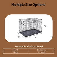 Cage à chien ronde pliable en métal de luxe avec plateau en plastique et fermeture à bouton-pression, taille XL/XXL pour chiens de taille moyenne/grande et petits chats