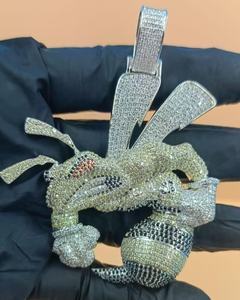 Iced Out VVS Moissanite <b>Bumble</b> <b>Bee</b> Pendant 925 Silver pendant Luxury Fashion <b>Jewelry</b> Hip Hop Pendant FIne <b>Jewelry</b> For Men's - Product Image 5