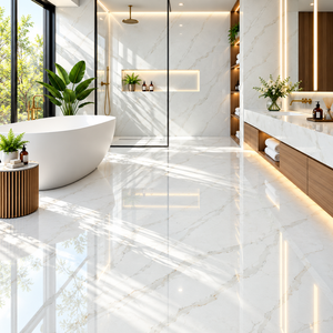 Losa de Cuarzo Calacatta Eternal, Diseño Moderno con Vetas Finas, Aspecto de Mármol, Acabado Pulido Elegante y Lujoso, Uso Residencial y Comercial - Product Image 2