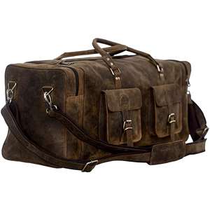 Sac de voyage en cuir véritable pour homme, sac de week-end fait main, grande capacité, sac de sport en cuir de luxe, style vintage - Product Image 6