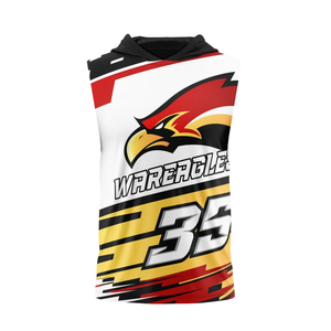 Camiseta de Fútbol 7v7 Eagle Boys sin Mangas con Capucha, Diseño Sublimado con Rayas, Nombre del Equipo Personalizado, Número del Jugador, Ropa Deportiva Juvenil - Product Image 1