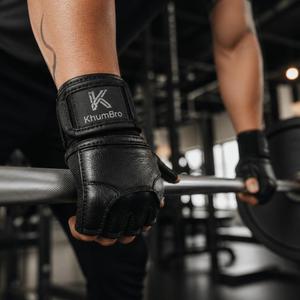 KhumBro Professional Gym Half Finger <b>Weight</b> Lifting <b>Gloves</b> Microfiber Palm Adjustable Wrist Strap High-quality Unisex Custom - Product Image 5