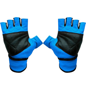 Heavy Duty Customized Half <b>Finger</b> Fitness Gloves Pink Black Leather Adjustable Wrist <b>Strap</b> Gym Weight Lifting Unisex - Product Image 5