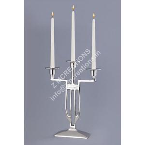 Metal 3-Arm Candle Stand <b>Mirror</b> Polish Finish High Quality Modern Design Handmade for Weddings & Christmas <b>Tabletop</b> Decor - Product Image 1